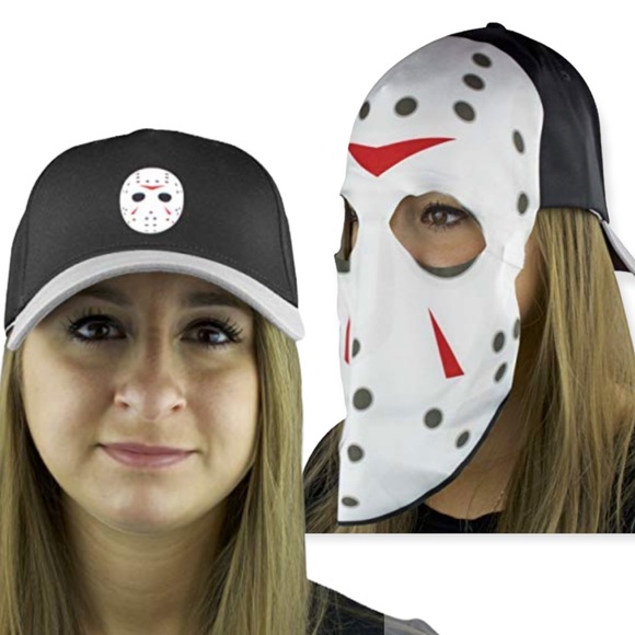 Friday the 13th Jason Mask / Baseball Hat by Fan Mask- Friday the 13th Mask - Picture 2 of 3
